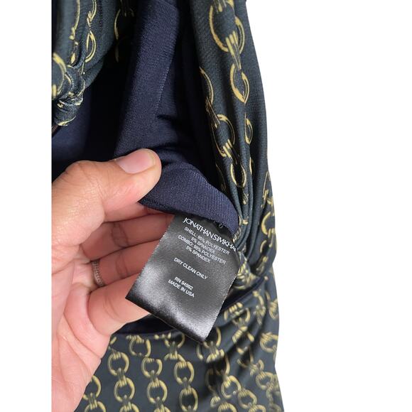 Jonathan Simkhai Chain Print Cutout Jumpsuit in Midnight Combo Womans 10 - Picture 7 of 9